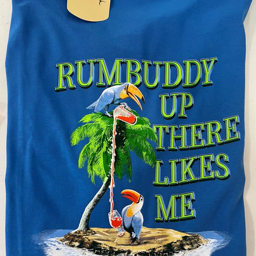 Tommy Bahama Blue Graphic Tee Rumbuddy NWT SZ L